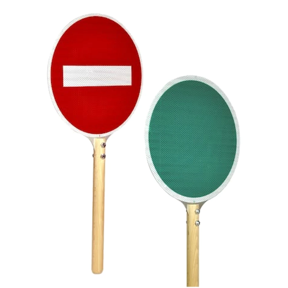 Piquet K10 de circulation alternée — manche bois — réf. SC-K10-BOIS