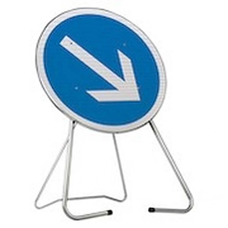 Panneau de chantier B21a1 — Contournement obligatoire par la droite — réf. SC-KBB21a1