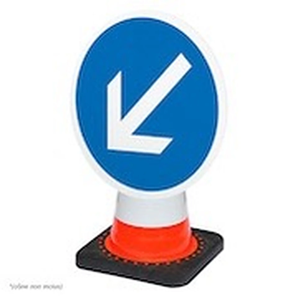 Panneau de chantier B21a2 — Contournement obligatoire par la gauche — réf. SC-KBB21a2