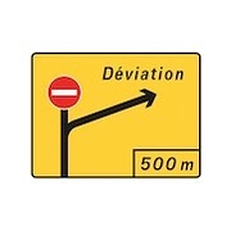 Panneau de chantier KD42 — Présignalisation de déviation — réf. SC-KD42