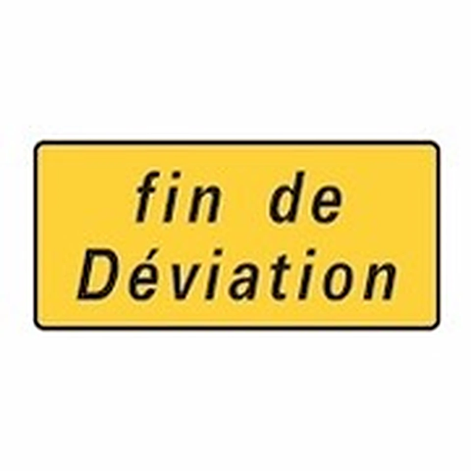 Panneau de chantier KD69b — Fin de déviation — réf. SC-KD69b