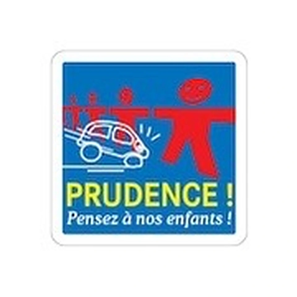 Autocollant de prudence — Pensez à nos enfants — réf. SE-EC-STICKER