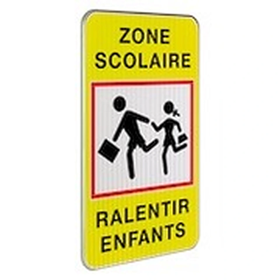 Panneau Zone scolaire — Ralentir enfants — réf. SE-EC-ZONE1