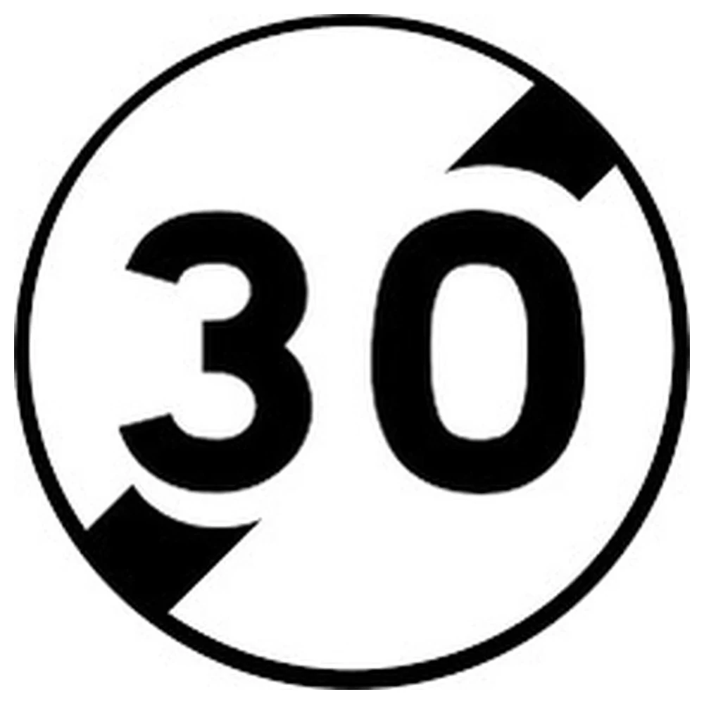 Panneau B33 — Fin de limitation de vitesse — réf. SR-B33
