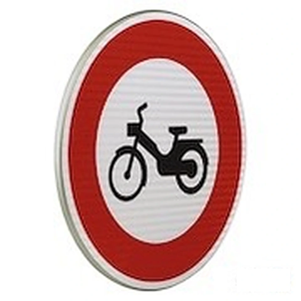 Panneau B9g — Accès interdit aux cyclomoteurs — réf. SR-B9g