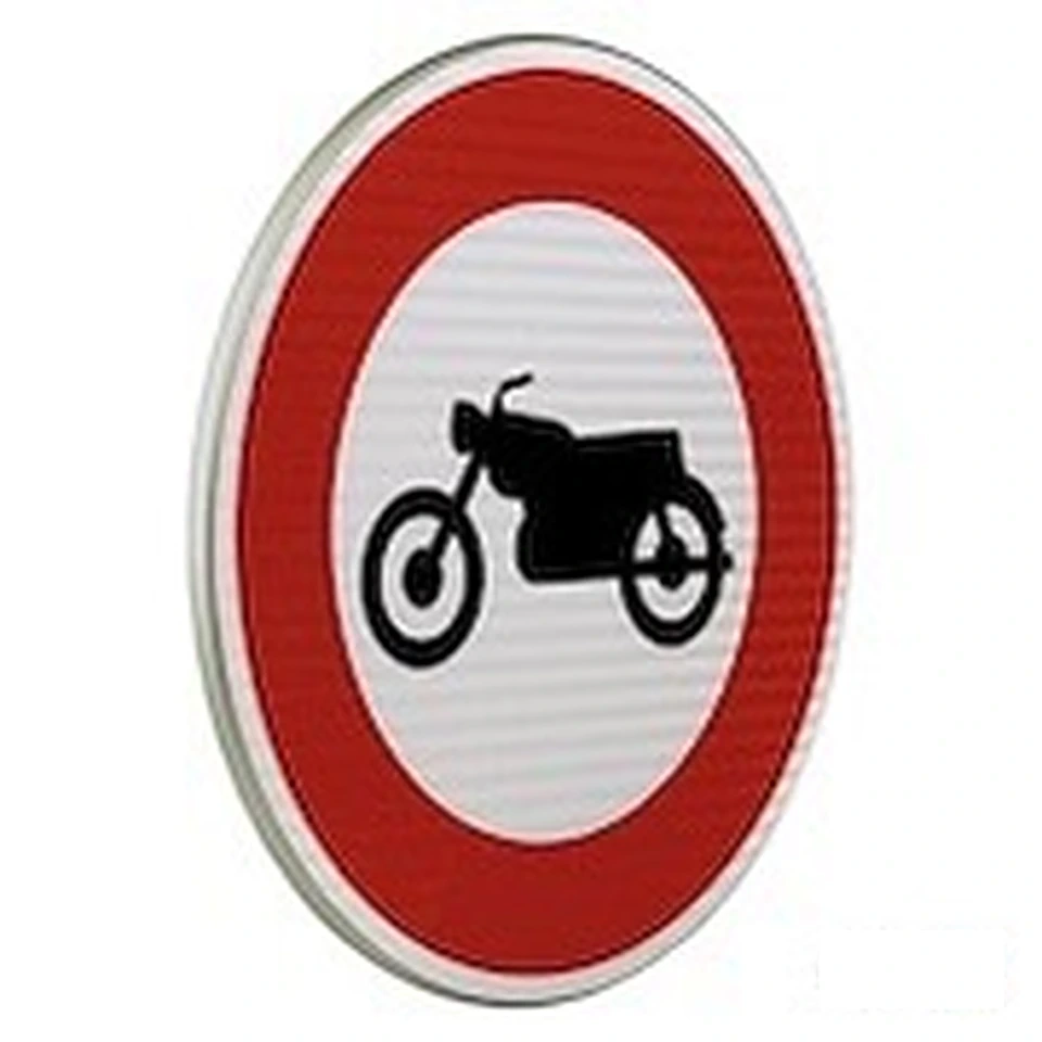 Panneau B9h — Accès interdit aux motocyclettes — réf. SR-B9h