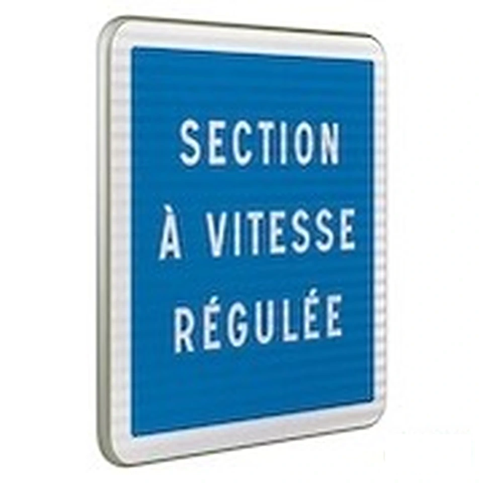Panneau C51a — Présignalisation du début d'une section à vitesse régulée — réf. SR-C51a