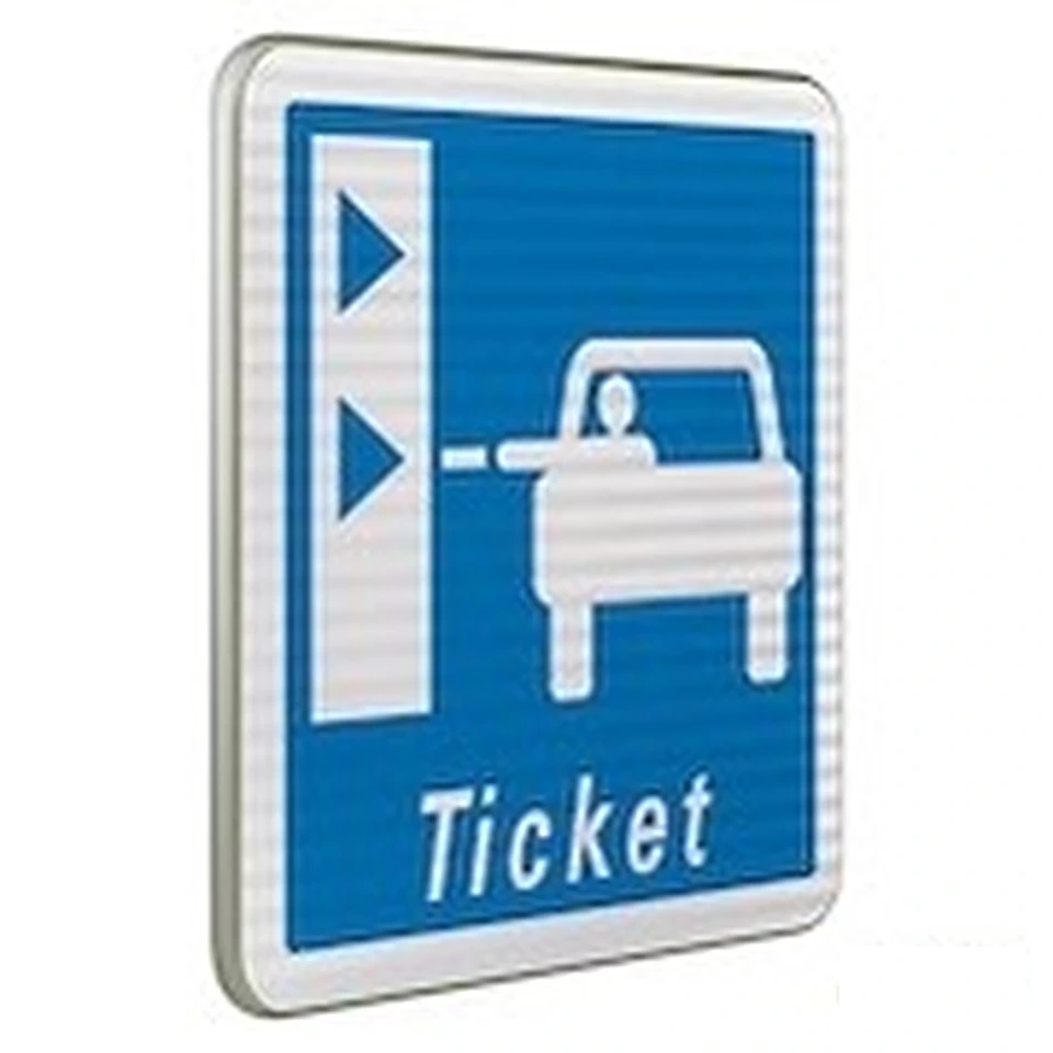 Panneau C62 — Présignalisation d'une borne de retrait de ticket de péage — réf. SR-C62