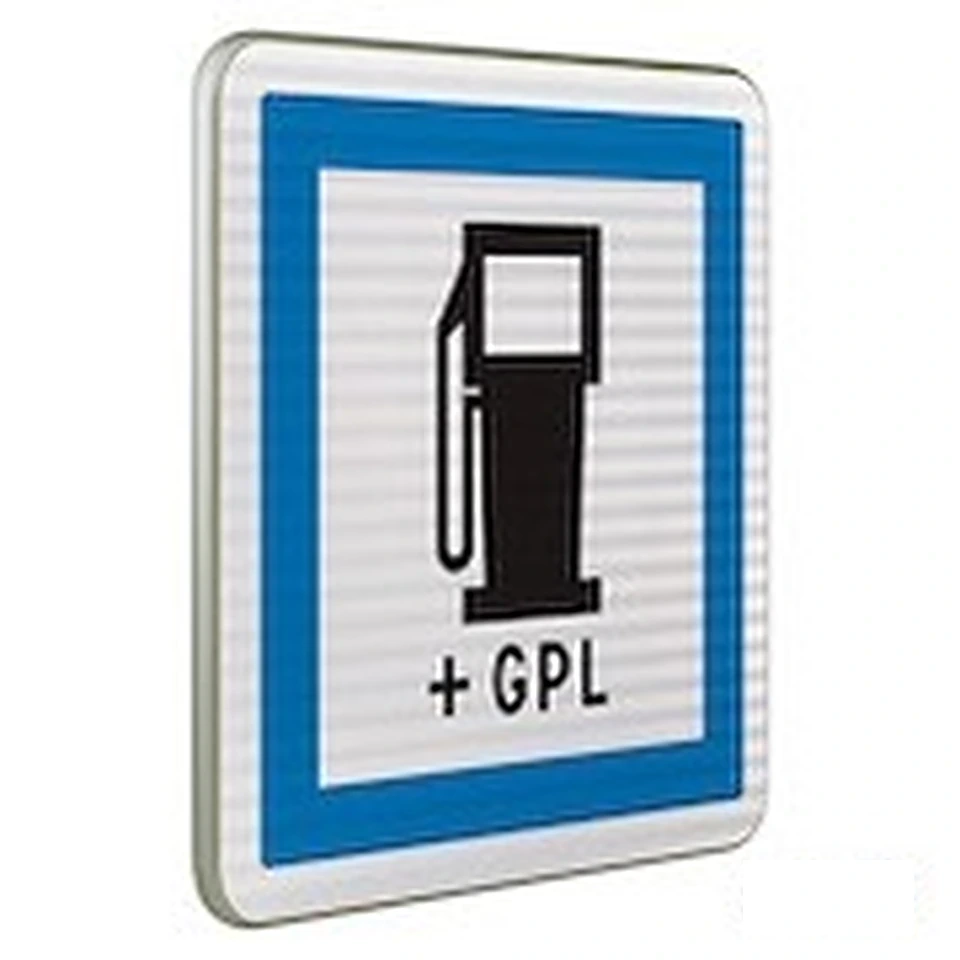 Panneau CE15c — Poste de distribution de carburant et GPL ouvert 7j/7 et 24h/24 — réf. SR-CE15c