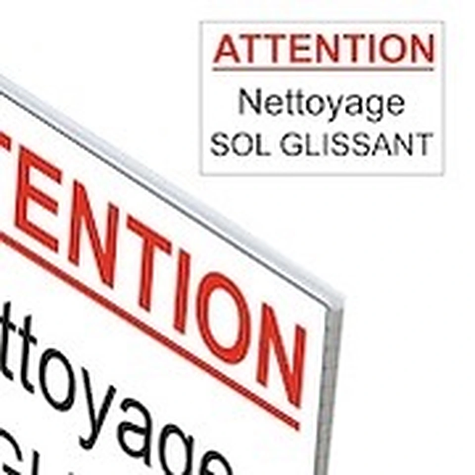 Panneau Attention — Nettoyage, sol glissant — réf. SU-AF-GLISSANT