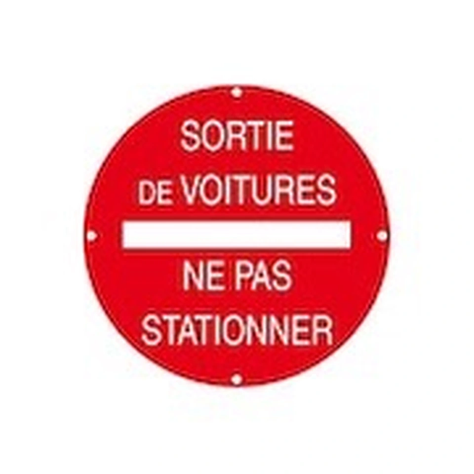 Plaque Sortie de voitures — Ne pas stationner — réf. SU-AF-SORTIE